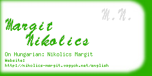 margit nikolics business card